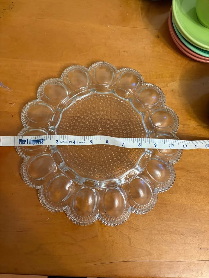 Vintage Hobnail Glass Deviled Egg Plate - photo 3