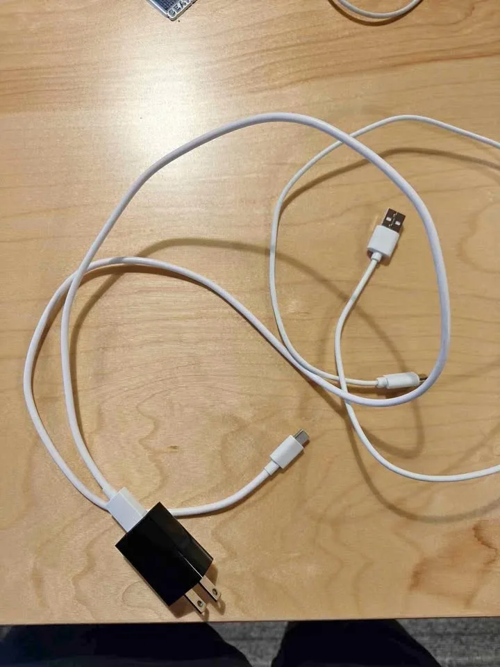 USB to Type-C Cable, Wall Adapter, Type-A Cable