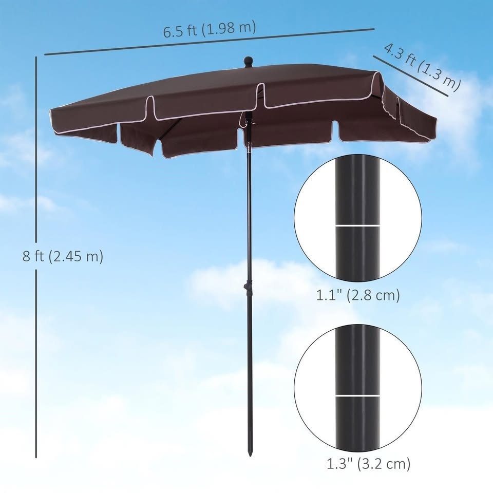 Outsunny Rectangle Patio Umbrella - photo 2