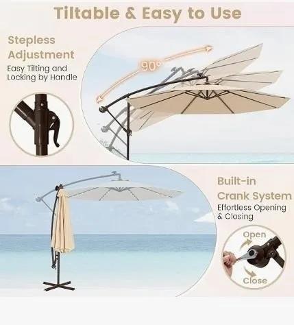 Tangkula 10FT Offset Patio Umbrella image indicator(2)