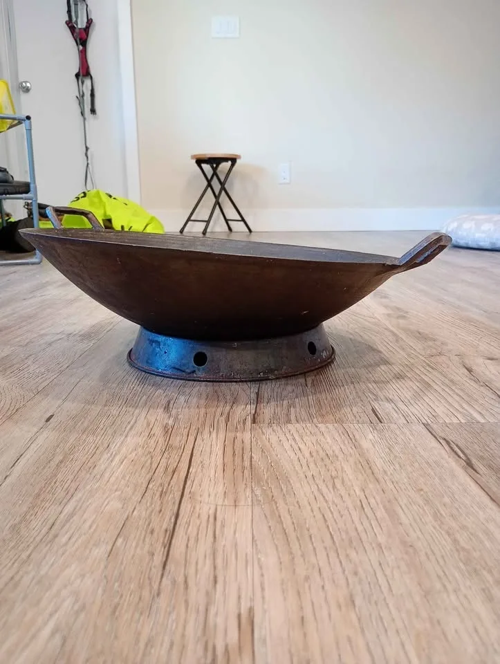 Antique wrought cast iron wok - $60 obo image indicator(3)