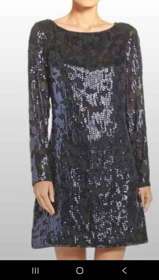 Vince Camuto long sleeve sequin dress