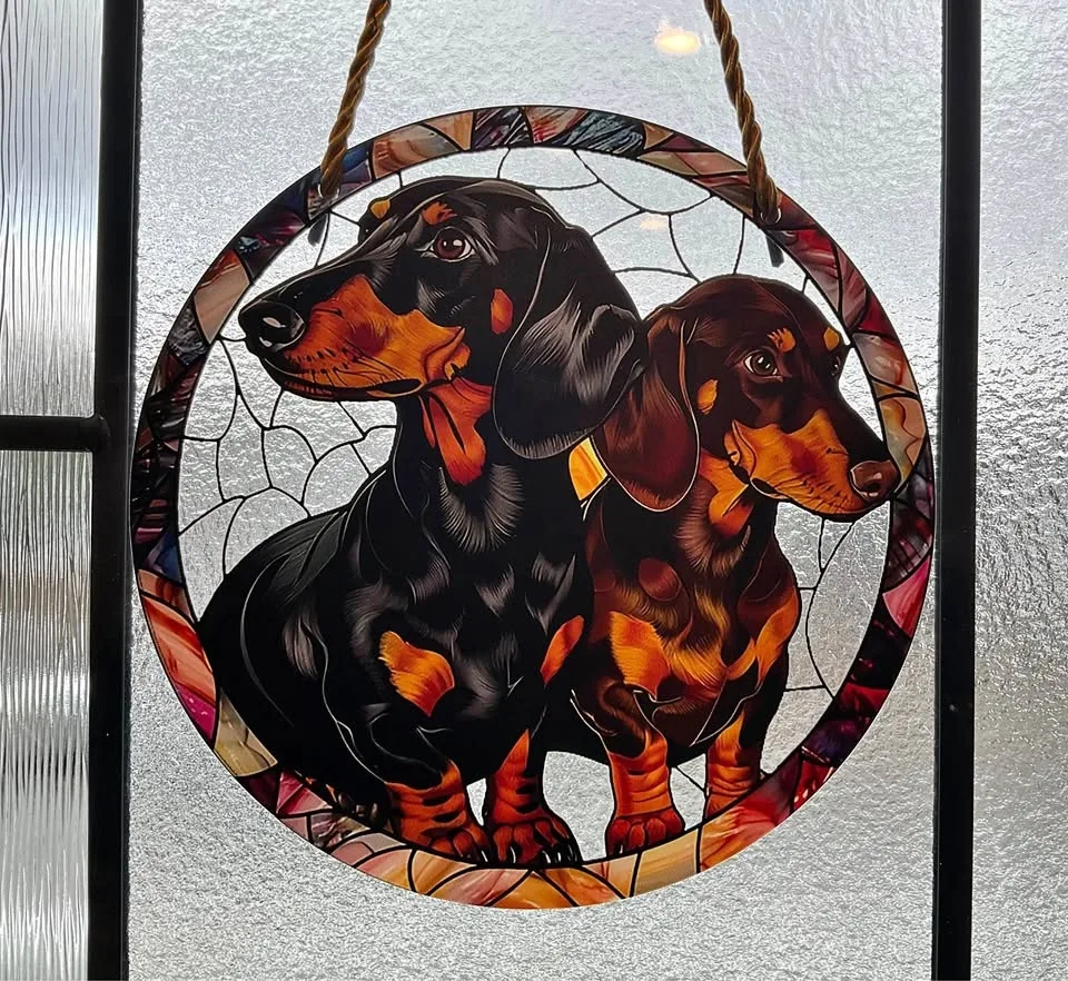 Double Dachshund Suncatcher