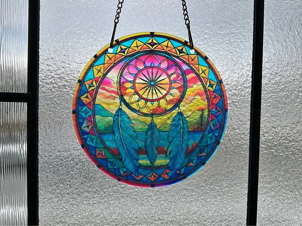 Dreamcatcher, Lotus, Sunset River & Wolf Suncatchers