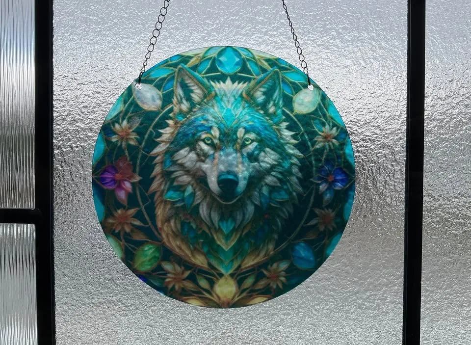 Dreamcatcher, Lotus, Sunset River & Wolf Suncatchers image indicator(4)