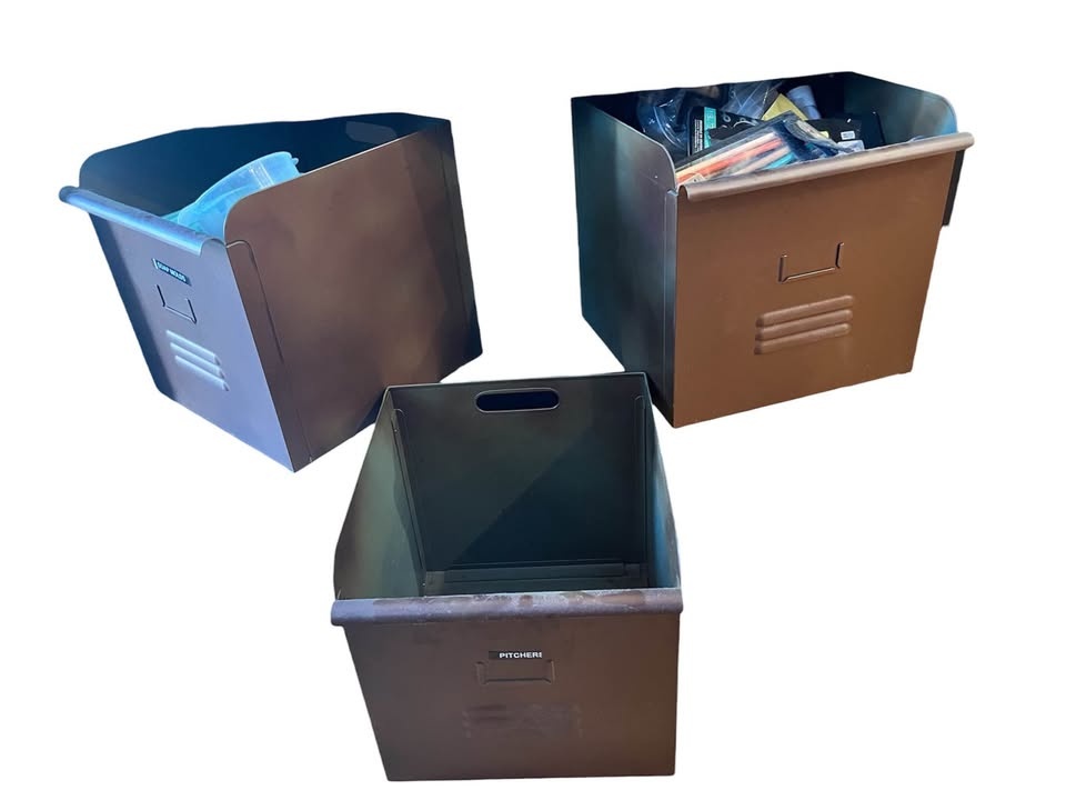 Three IKEA REJSA Metal Storage Boxes in Copper - photo 5