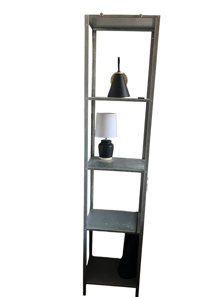 IKEA HYLLIS Galvanized Metal Tall Shelf - photo 2