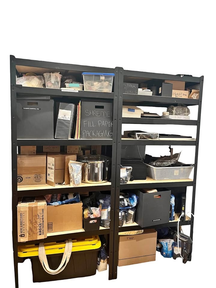 IKEA Bror Black Metal & Wood Adjustable Shelving (3 available) - photo 2