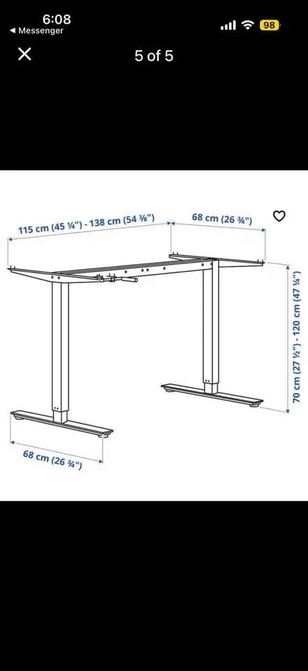 Trotten Ikea Standing Desk with crank image indicator(2)