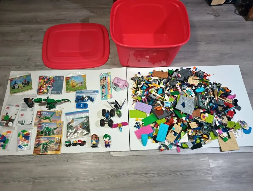 Lot of 12 Pounds of Various Lego Blocks and Pieces Plus Several