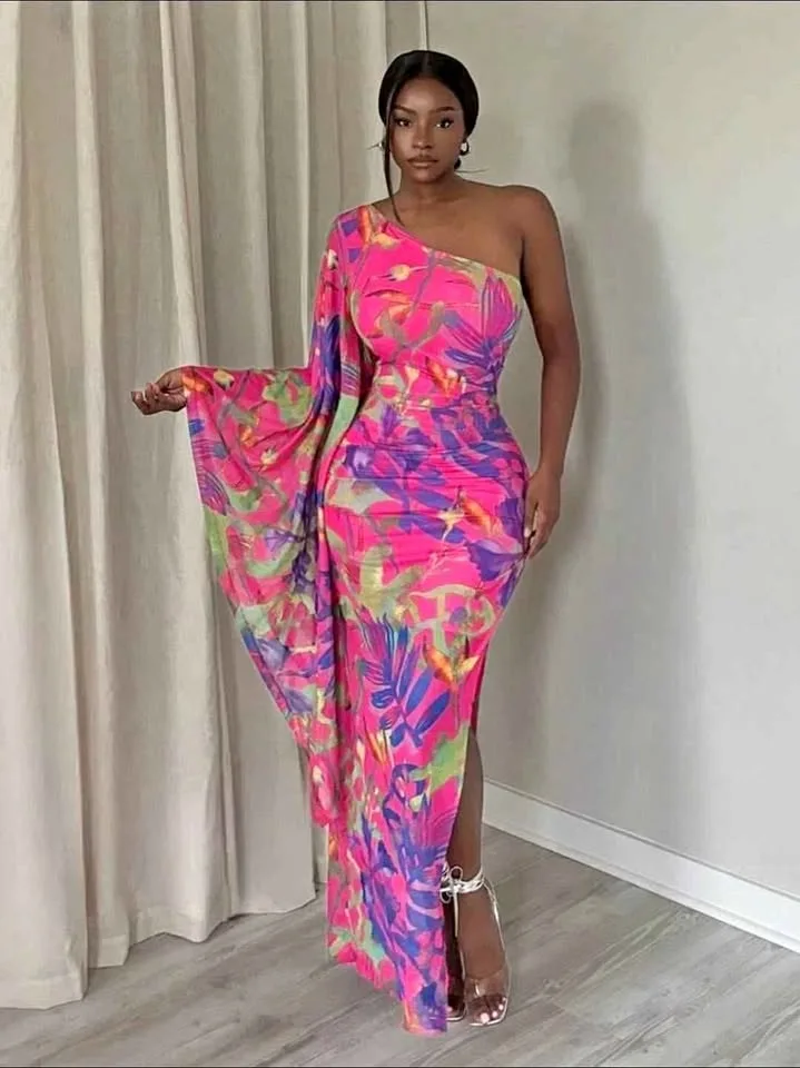 Large Size Shein One Shoulder Dress thumbnail