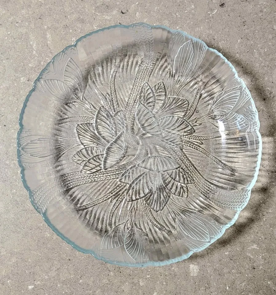 Vintage Arcoroc Canterbury Crocus Clear Glass Plate