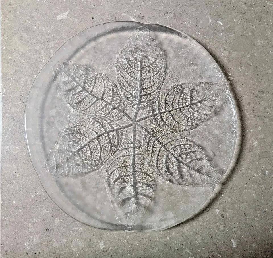 Vintage Kosta Boda Party Leaf Glass Platter