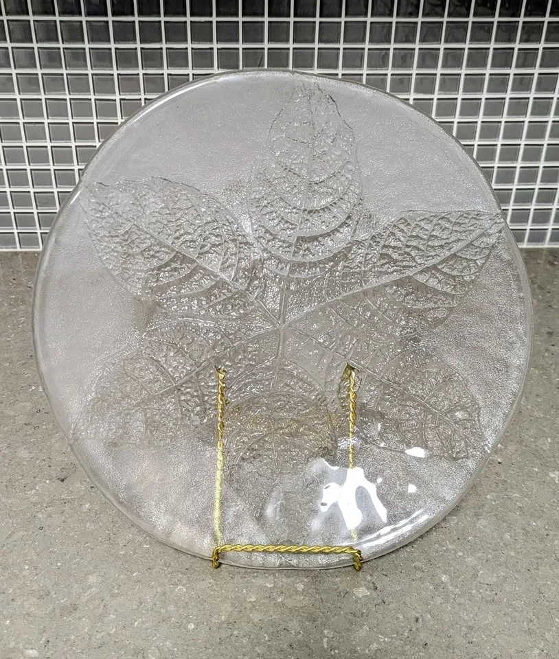 Vintage Kosta Boda Party Leaf Glass Platter image indicator(2)