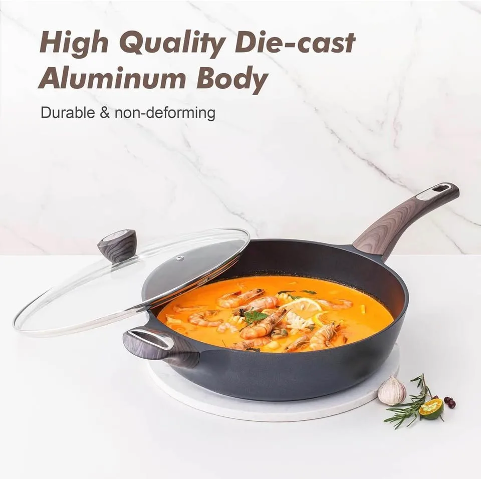 Sensarte 14-Piece Non-Stick Cookware Set - Black image indicator(5)