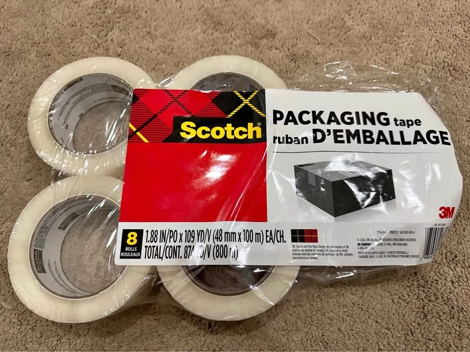 New Scotch packaging tape - 5 rolls(48mm X 100 m)