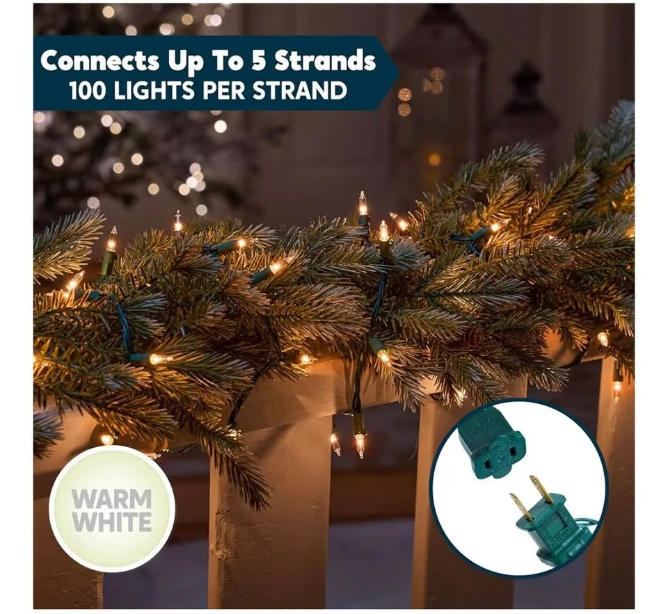 Joiedomi Clear Christmas String Lights Indoor,200 Mini image indicator(5)