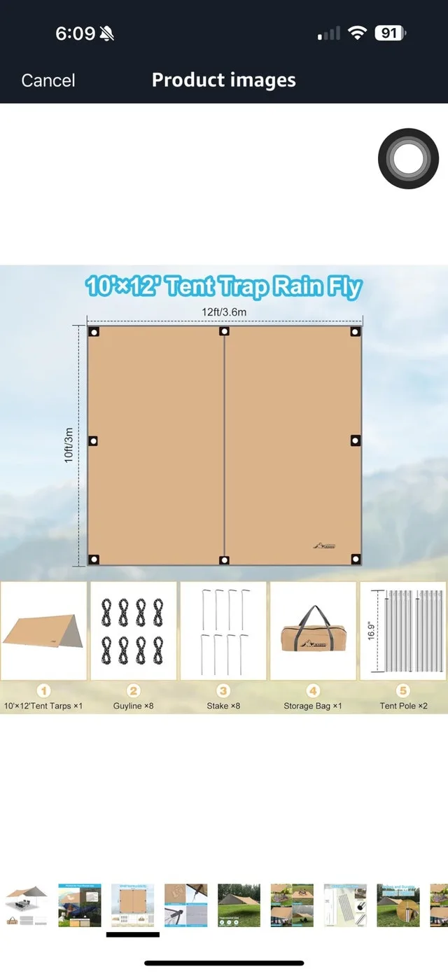 Camping Rain Fly Conplete set image indicator(3)