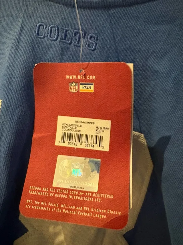 Reebok Colts Manning Sweater- New with tags image indicator(3)