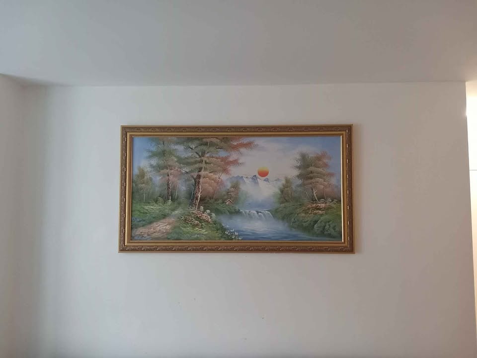 Large Framed Oil Painting on Canvas - photo 2