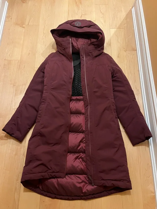 Lululemon Snow Warrior Parka – Burgundy, Size 2