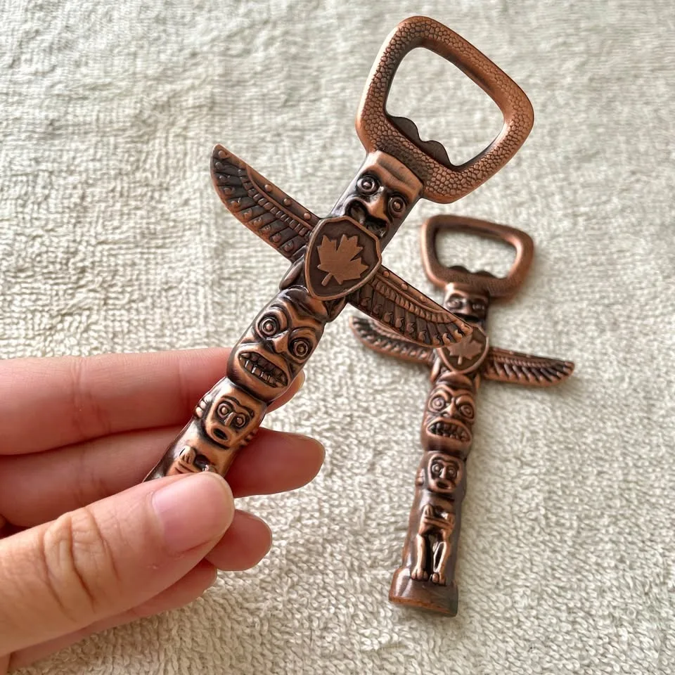 Set of 2🇨🇦Canada Maple Leaf Copper Totem Bottle Openers image indicator(2)