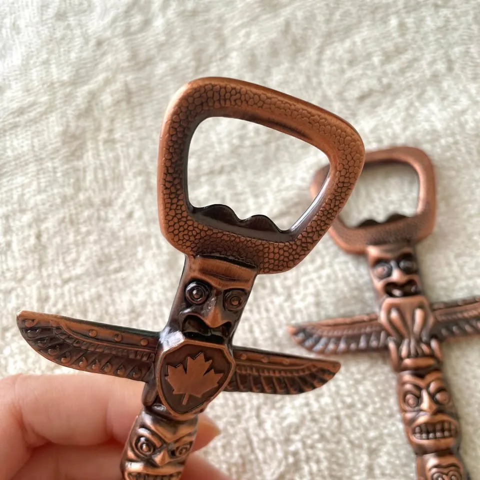 Set of 2🇨🇦Canada Maple Leaf Copper Totem Bottle Openers image indicator(9)