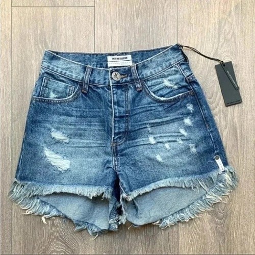 One Teaspoon Bonita Jean Shorts Distressed Denim 25 - photo 3