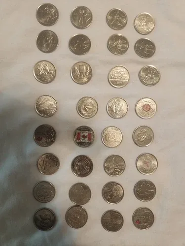 Canadian Conmemorative Quarters Lot 32 Coins