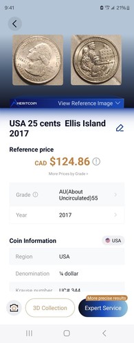 2017 USA Ellis Island National Park Quarter 🇺🇸