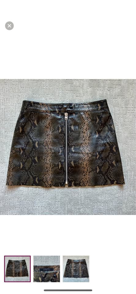 Leather Snakeskin Skirt (size 6)