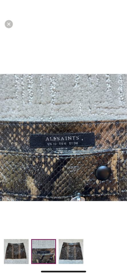 Leather Snakeskin Skirt (size 6) - photo 2