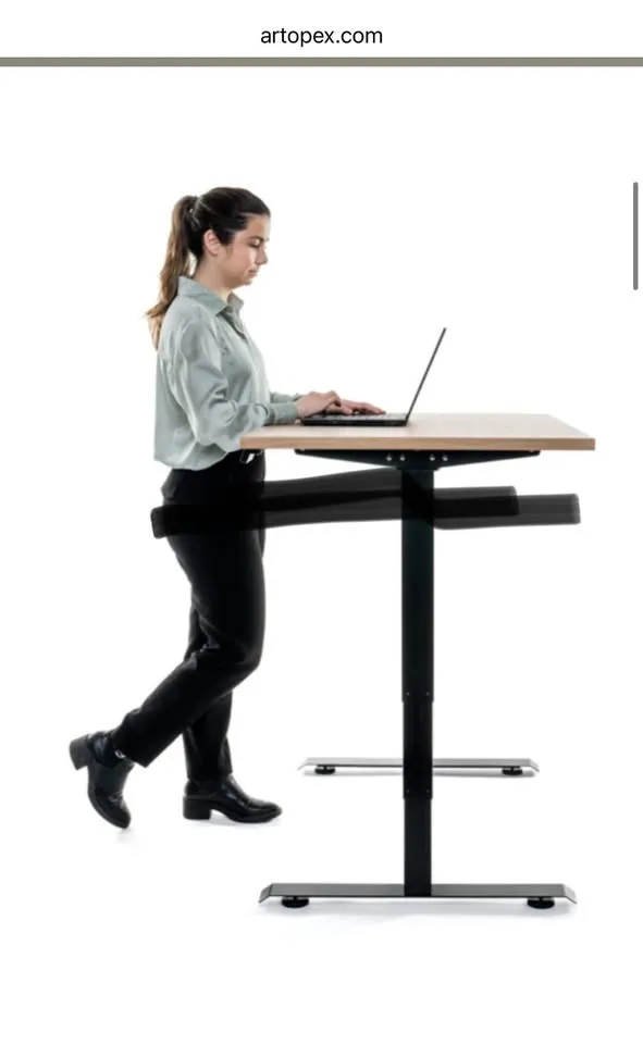 Solid wood adjustable standing desk 56x27 inches image indicator(10)