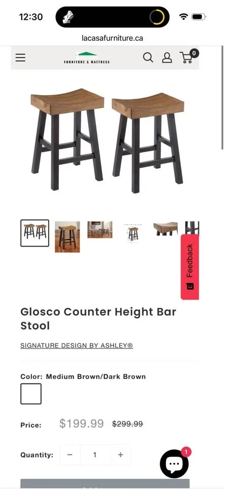 Ashley Willowton Bar Stool - Rustic Brown & Black image indicator(5)