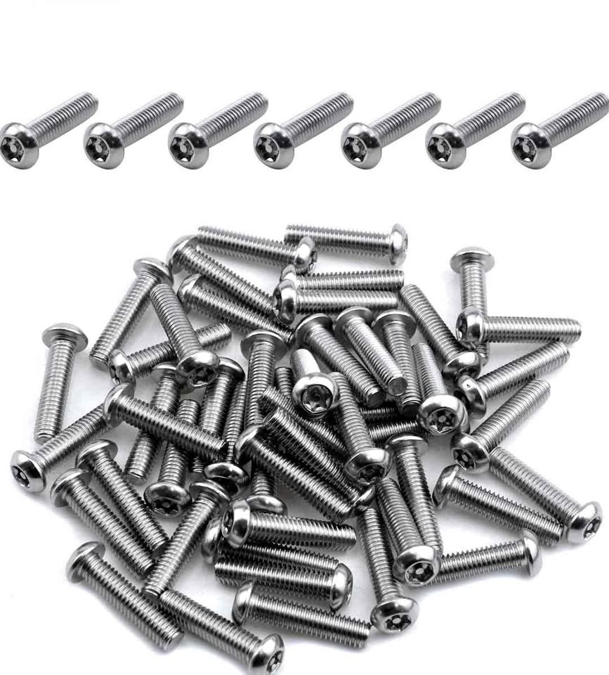 50-Pack M6 x 1" Button Head Security Machine Screw