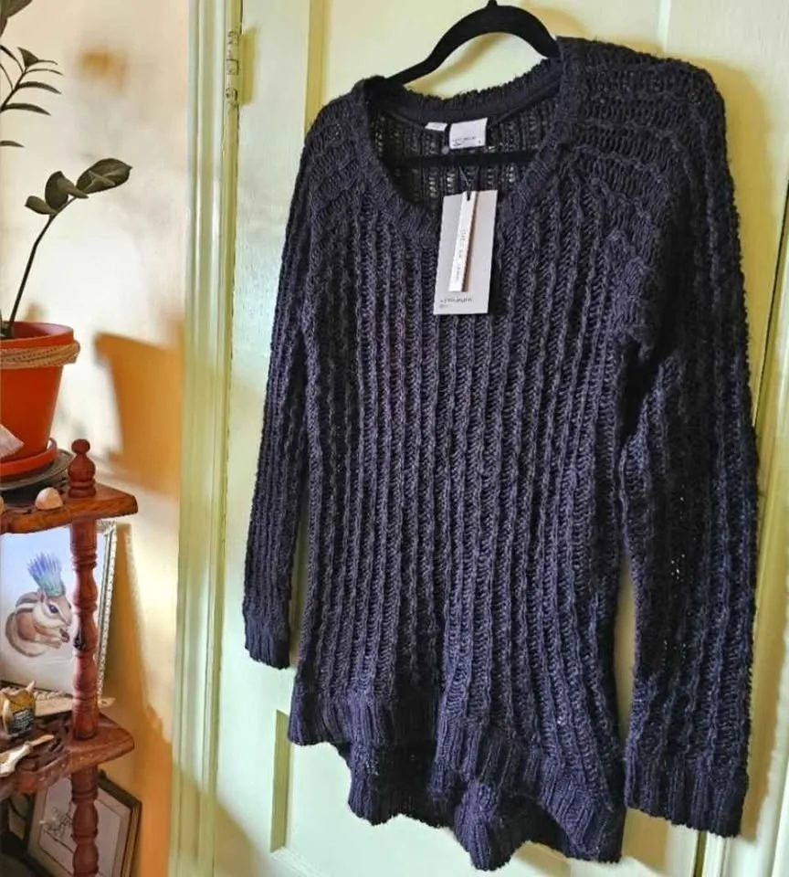Brand new loose knit ribbed black Vero Moda womens sweater