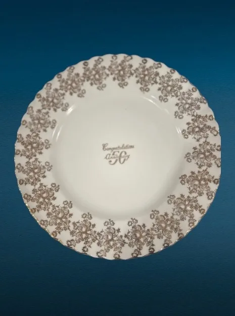 50th Anniversary Vintage China Teapot, Teacup & Plates image indicator(8)