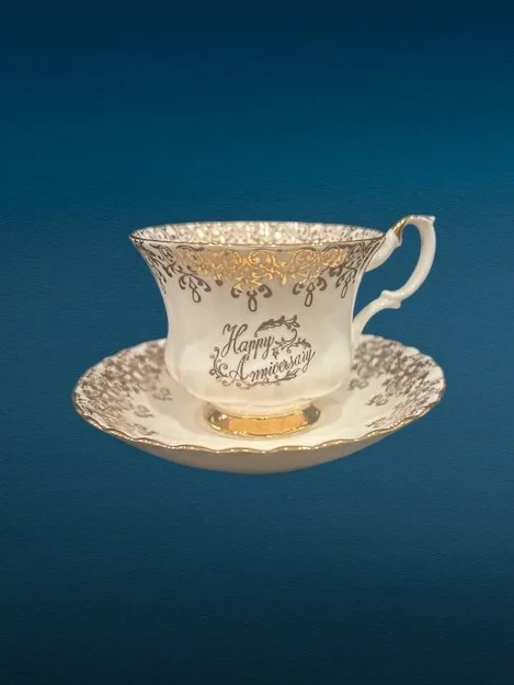 50th Anniversary Vintage China Teapot, Teacup & Plates image indicator(9)