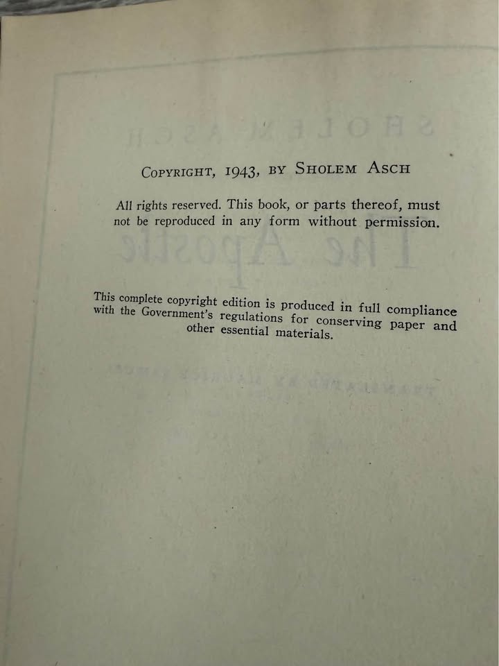 The Apostle by Sholem Asch 1943 - photo 3