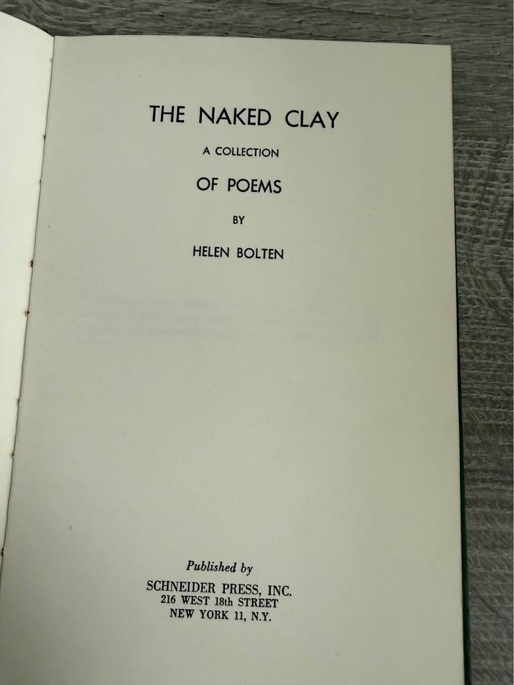 THE NAKED CLAY Author: Helen Bolten 1953 - photo 3