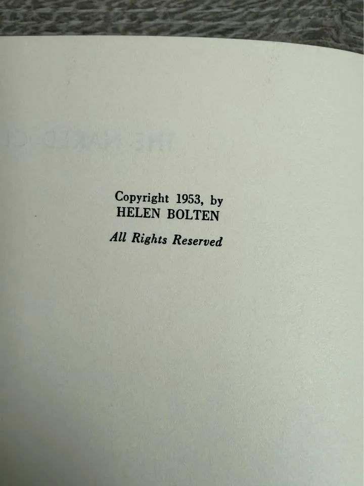 THE NAKED CLAY Author: Helen Bolten 1953 image indicator(4)