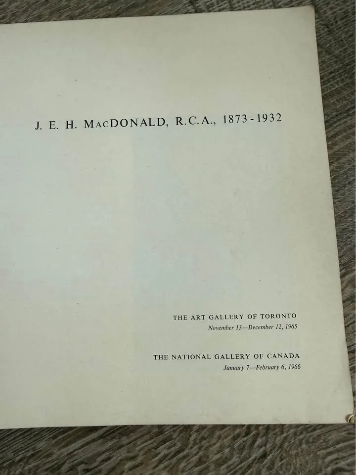 JEH MacDonald, R.C.A 1873-1932 Art Exhibit Program image indicator(2)