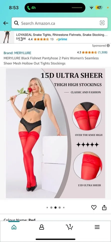 Women sheer thigh high stocking image indicator(2)