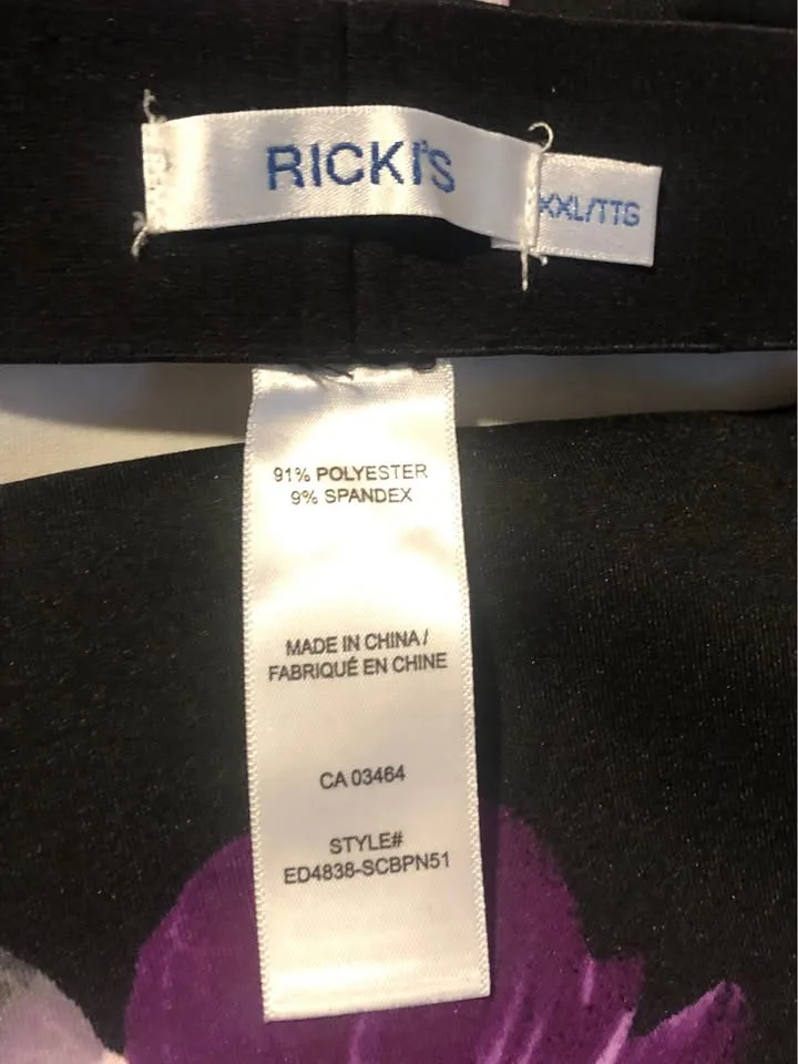 Black Pencil Skirt with Purple Flowers, XXL image indicator(2)