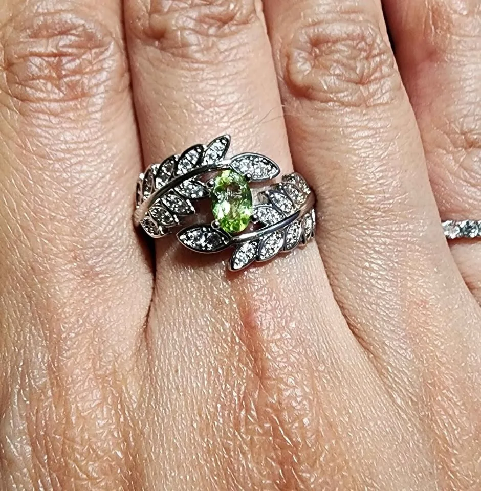 New Natural Peridot crystal ring