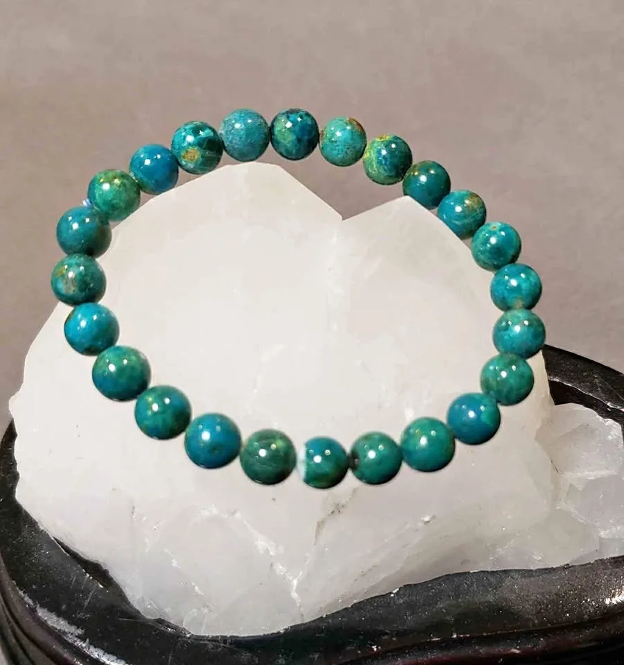 Chrysocolla crystal bracelet