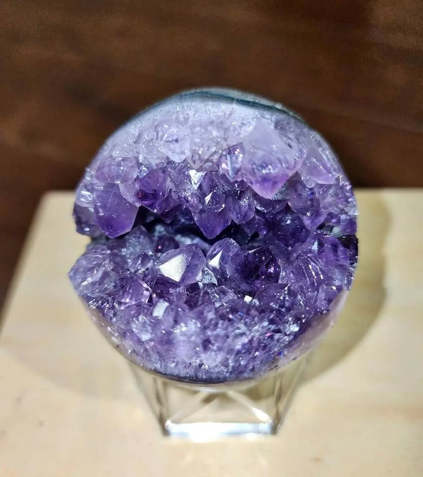 Natural Amethyst Geode Sphere