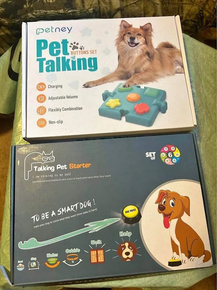 Talking dog buttons