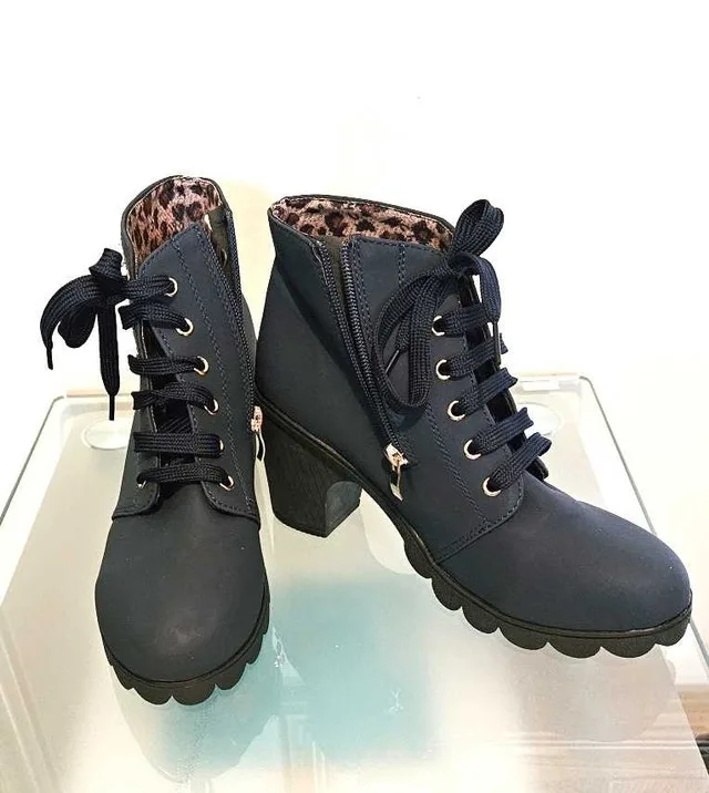 New! Ankle Boots Navy Blue