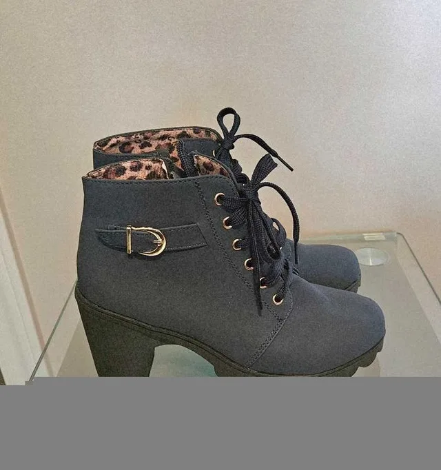 New! Ankle Boots Navy Blue image indicator(2)